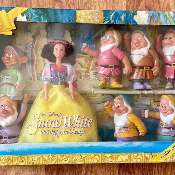 Rare VINTAGE 1993 Walt DISNEY New in Box SNOW WHITE & the SEVEN DWARFS Gift SET - Picture 9 of 12